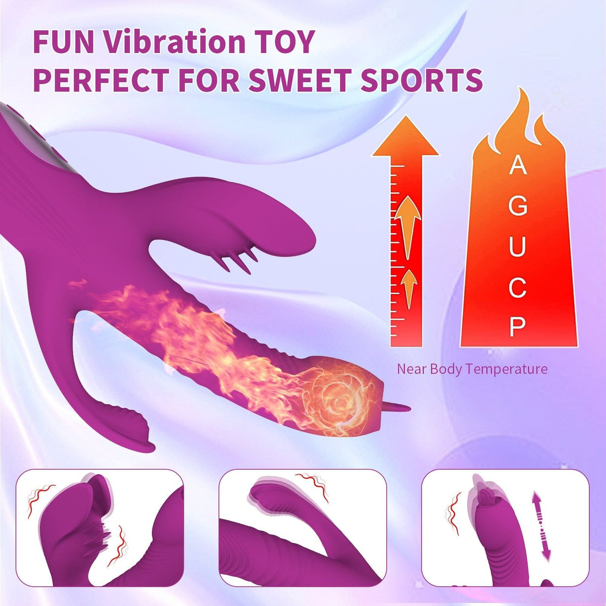 Purple heating rabbit tongue vibrator, photo 2