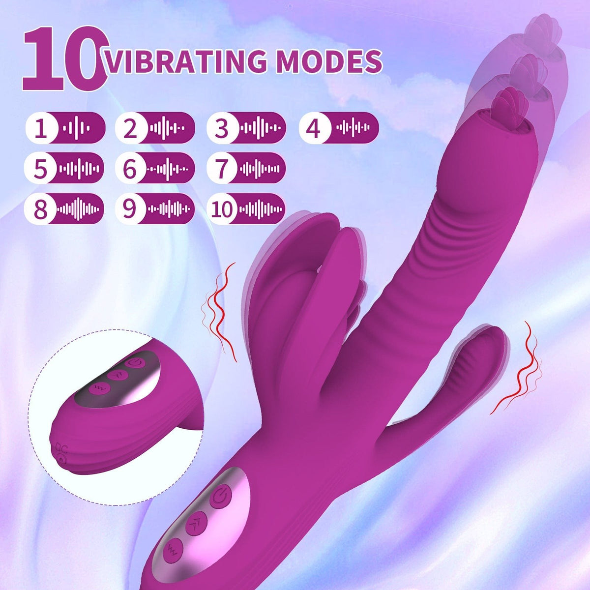 Purple heating rabbit tongue vibrator, photo 3