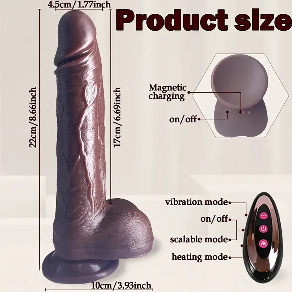 Coffee brown realistic silicone dildo, photo 5