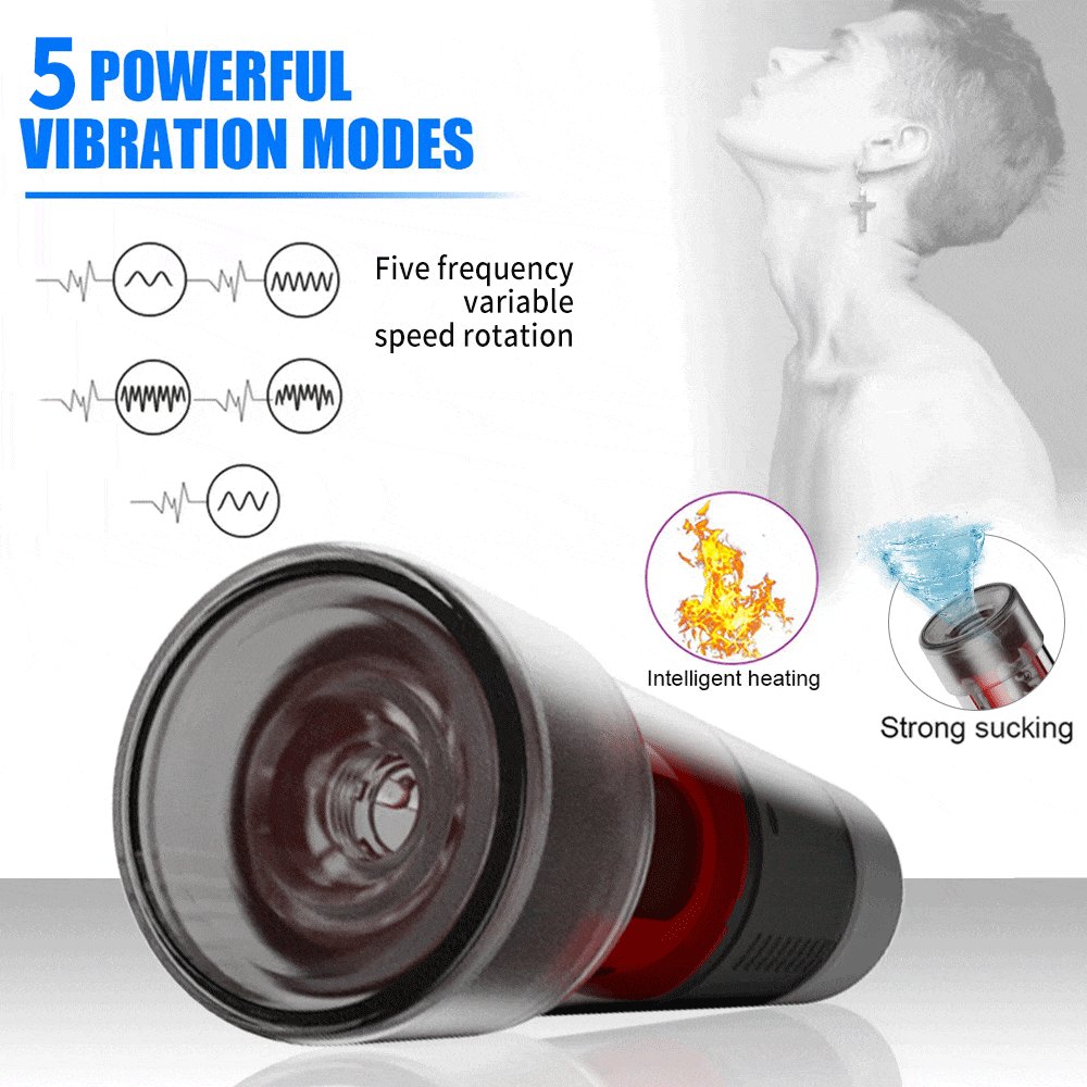 Black heating rotation masturbation cup, photo 3