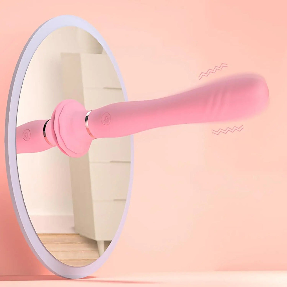 Pink silicone g-spot vibrator with heating and suction cup, photo 4
