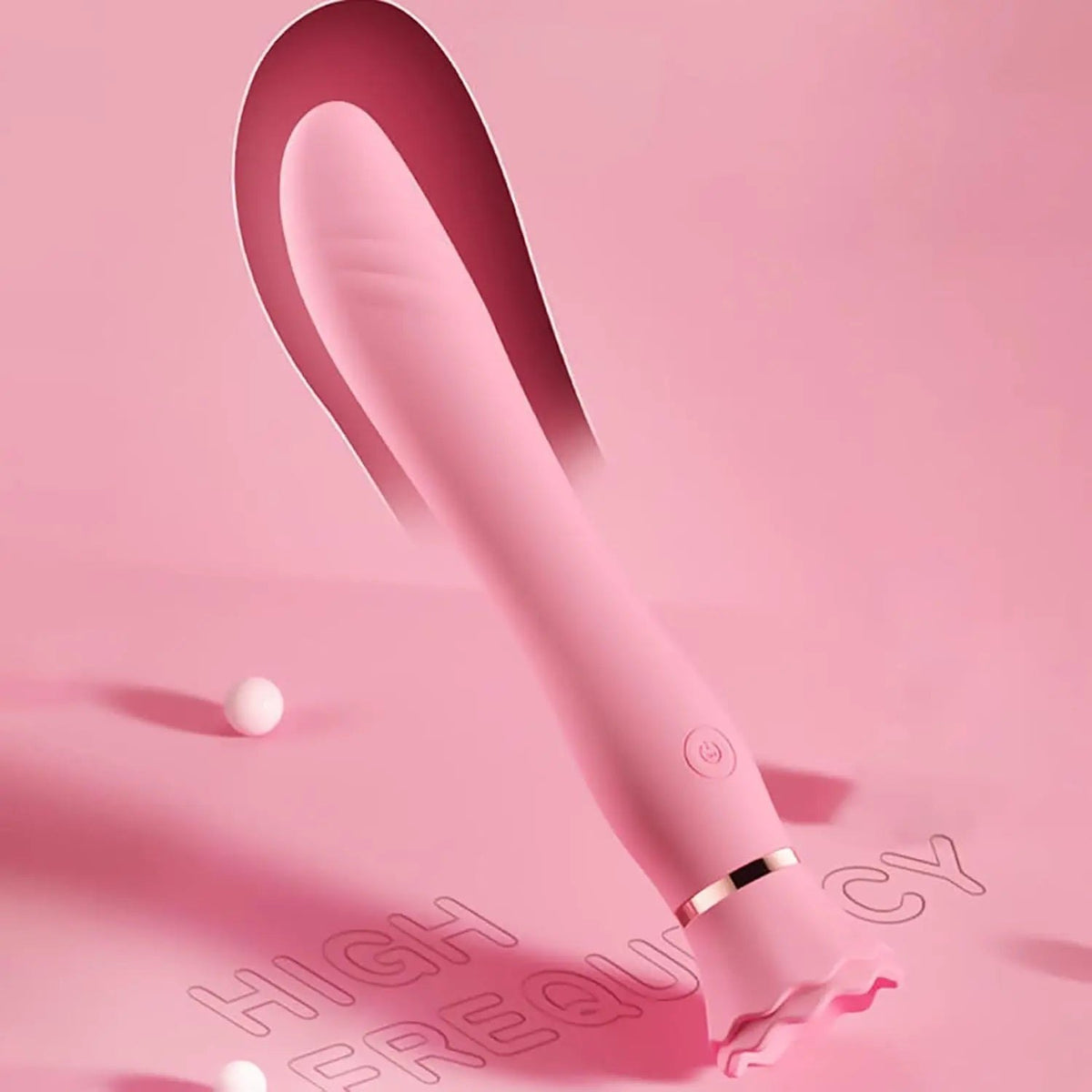 Pink silicone g-spot vibrator with heating and suction cup, photo 5