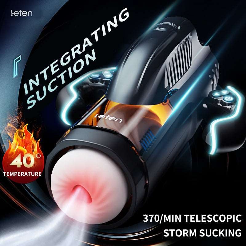 Black gamepad-style heating suction male masturbator, photo 3