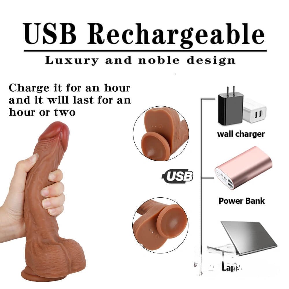 Brown heating swing vibrating dildo, photo 5