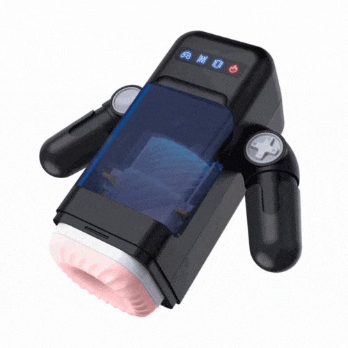 Heating telescopic vibrating male masturbator with transparent chamber, photo 2