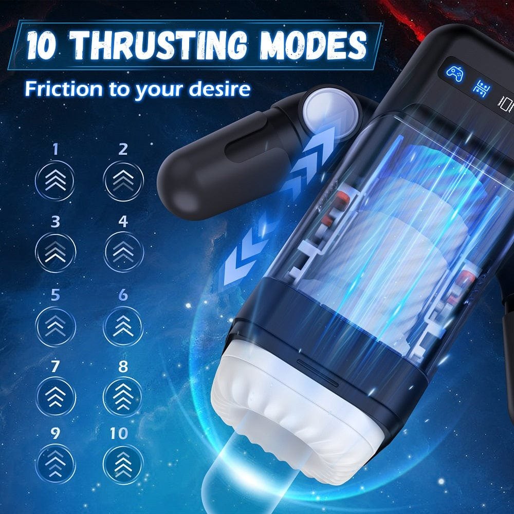 Heating telescopic vibrating male masturbator with transparent chamber, photo 6