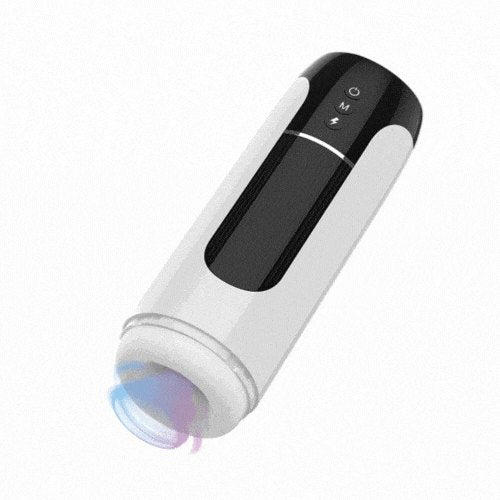 White heating telescopic vibrating male masturbator, photo 1