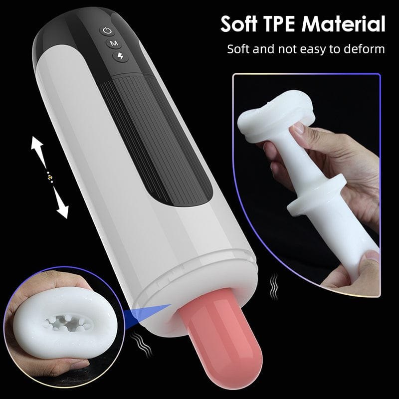 White heating telescopic vibrating male masturbator, photo 3