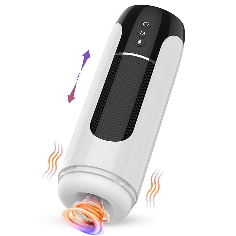 White heating telescopic vibrating male masturbator, photo 5