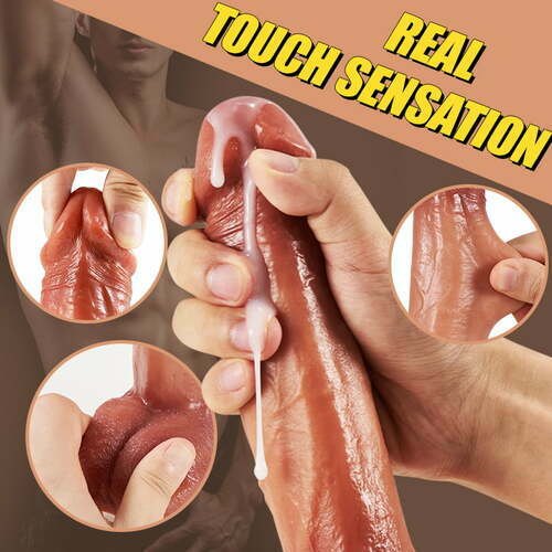 Tan realistic heating thrusting dildo, photo 3