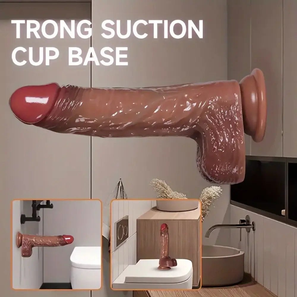 Flesh tone silicone vibrating thrusting dildo, photo 7