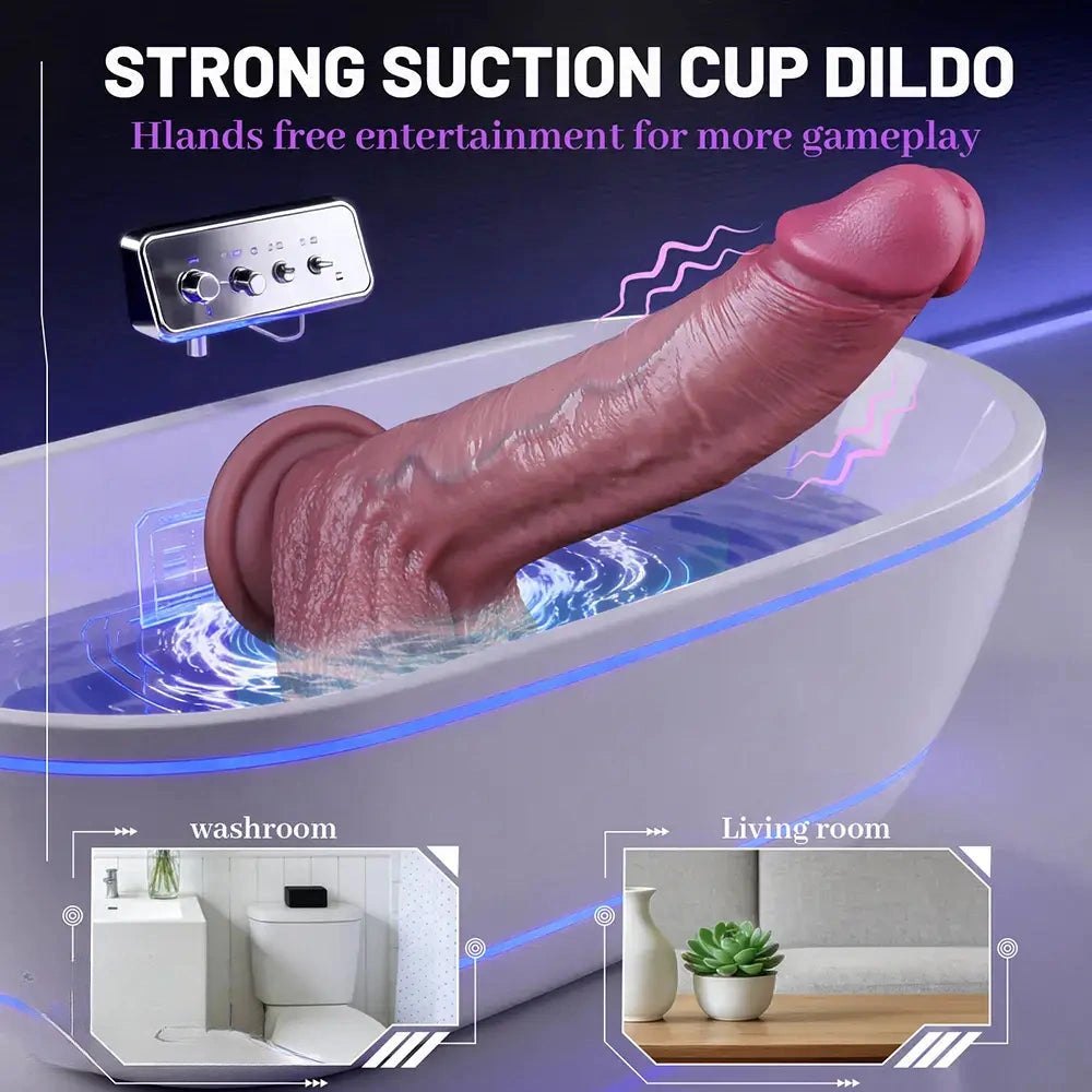 Flesh silicone thrusting vibrating dildo, photo 5