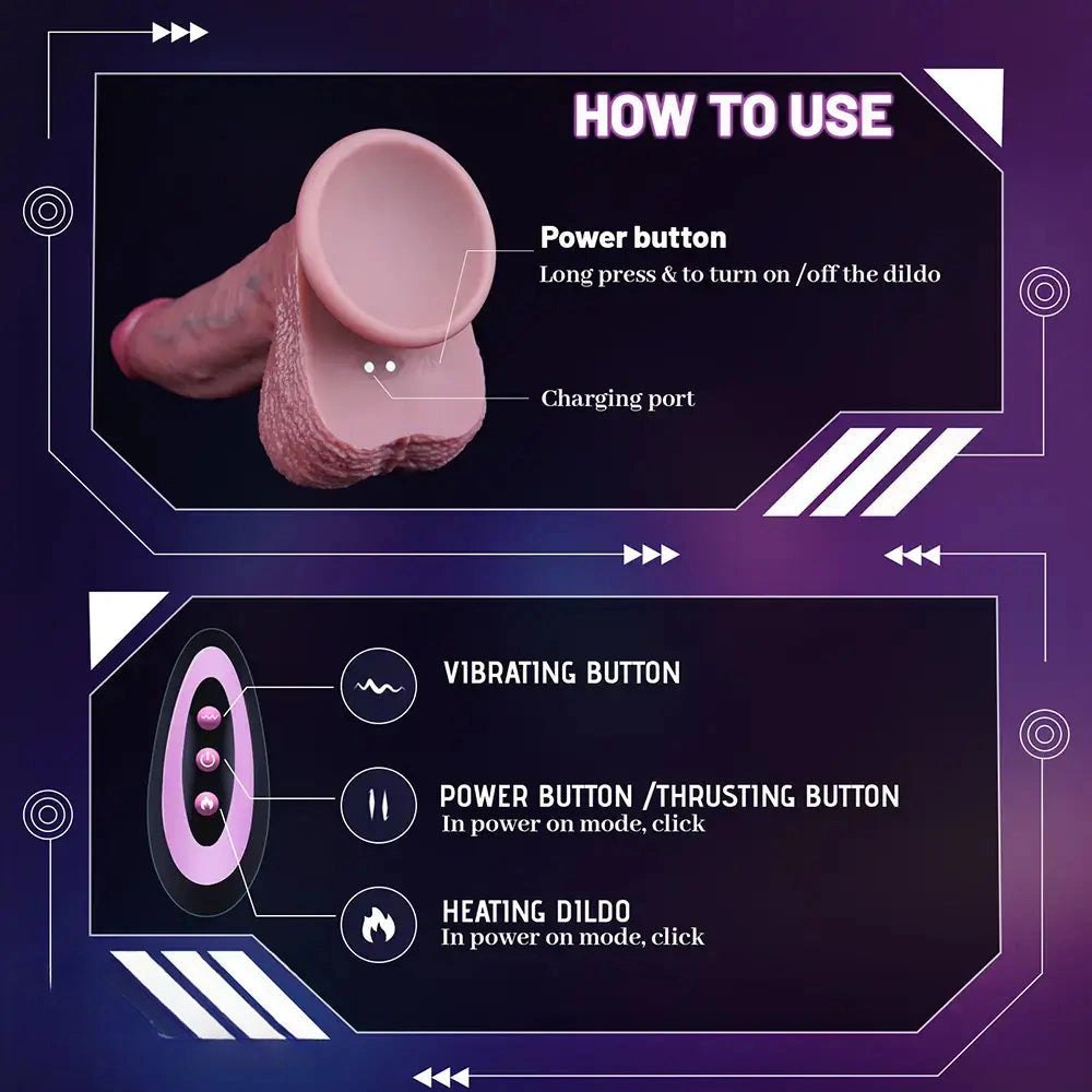 Flesh silicone thrusting vibrating dildo, photo 7