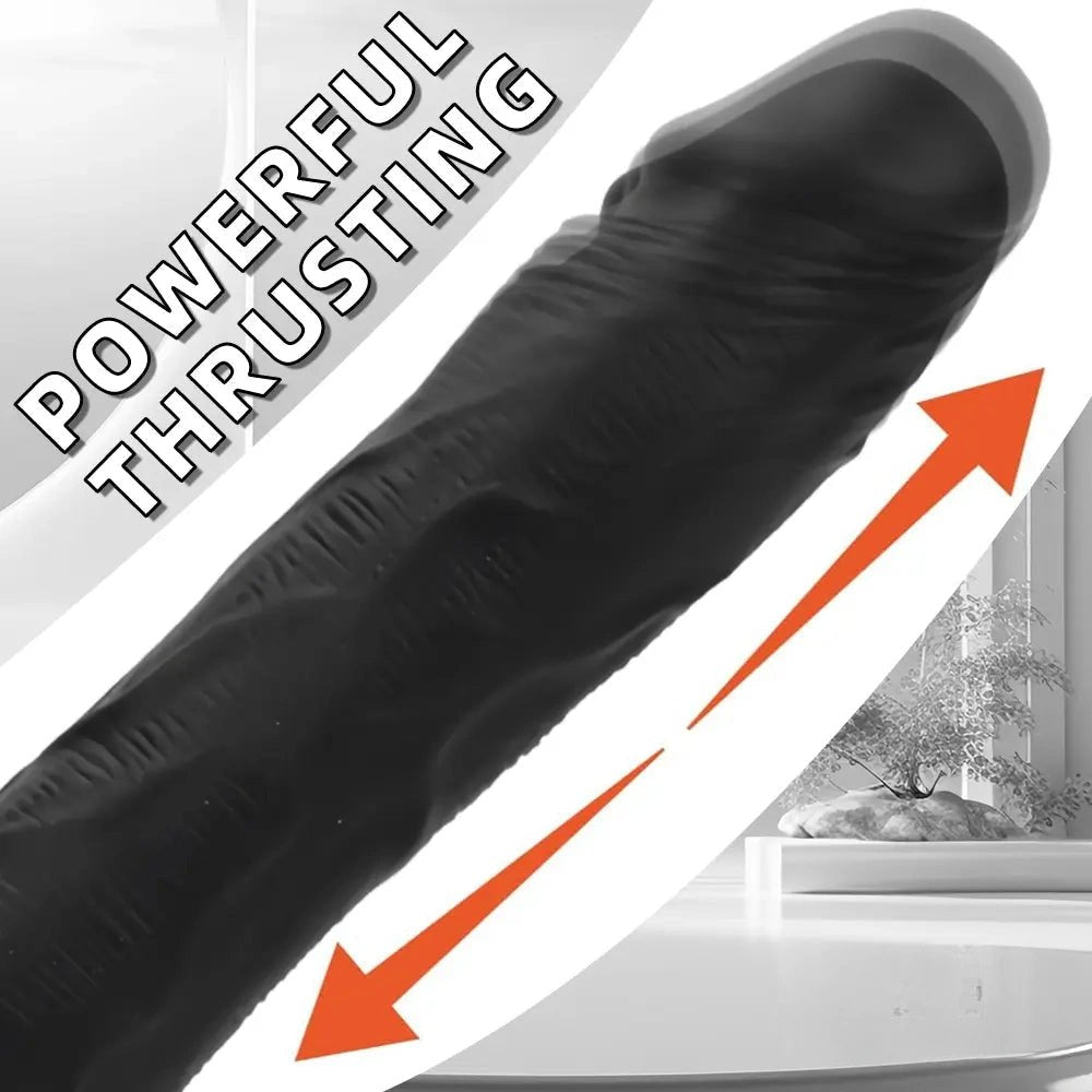 Black heating thrusting vibrating dildo, photo 5