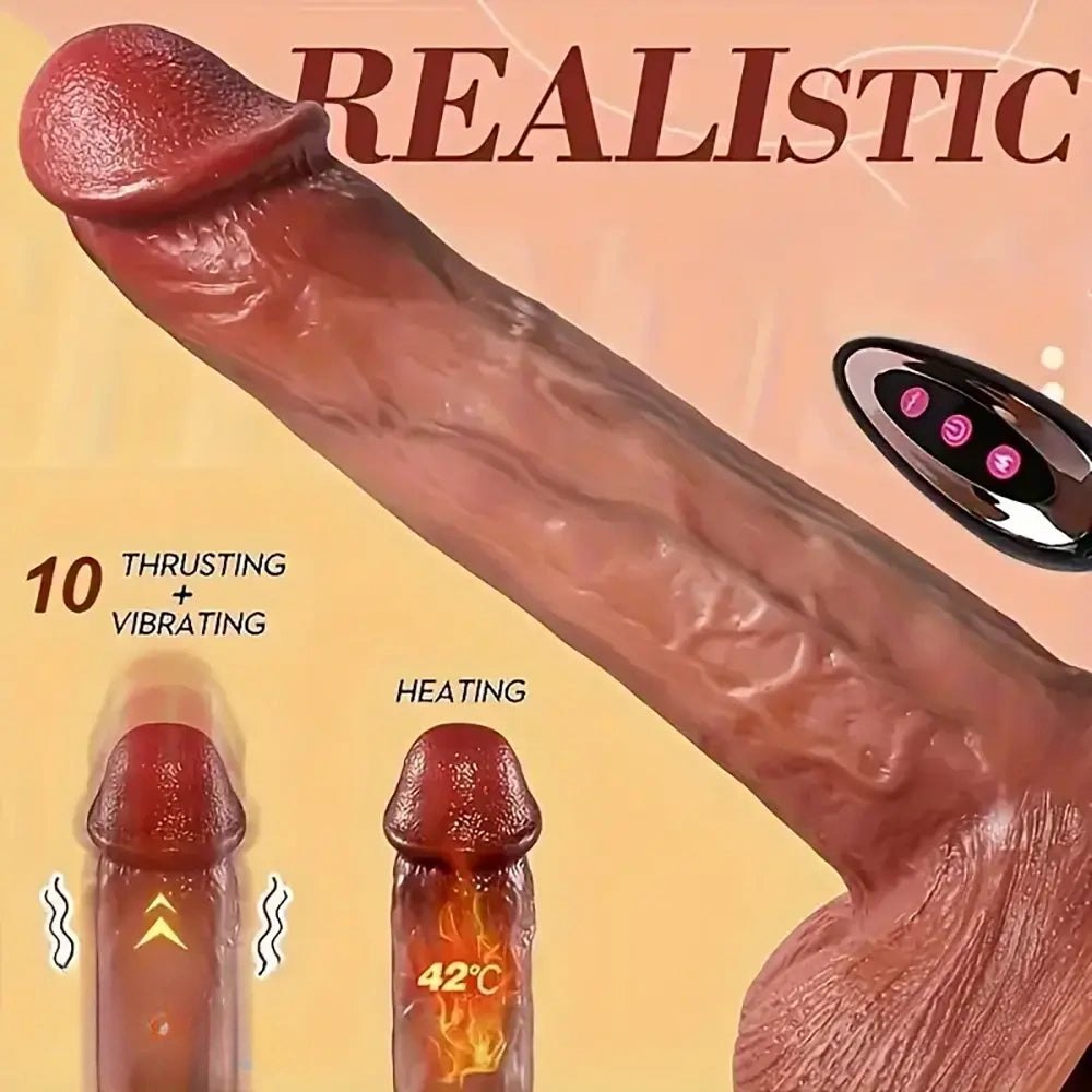 Flesh tone heating thrusting vibrating dildo, photo 1