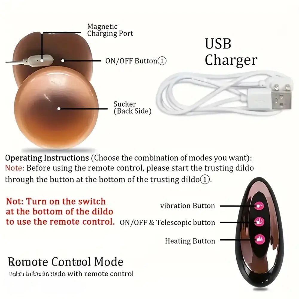 Flesh tone heating thrusting vibrating dildo, photo 5