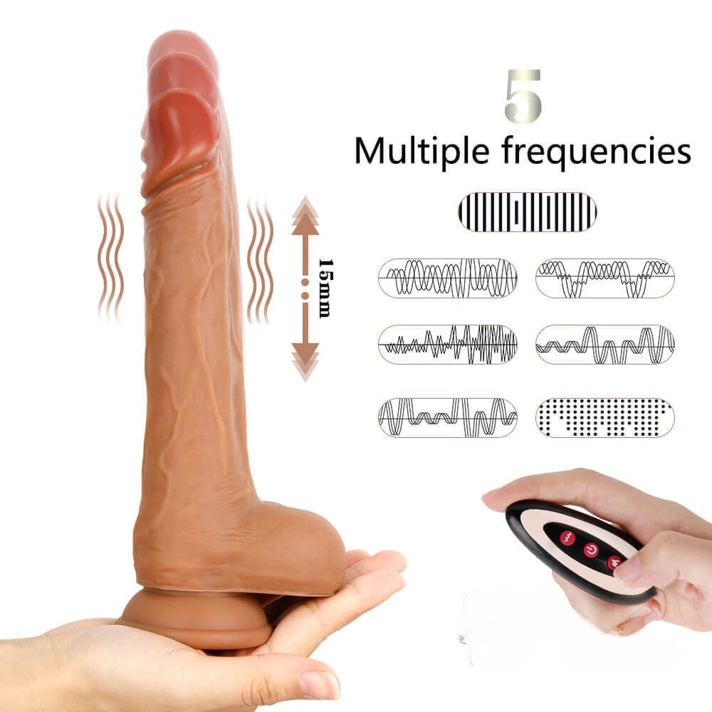 Brown thrusting vibrating dildo, photo 10