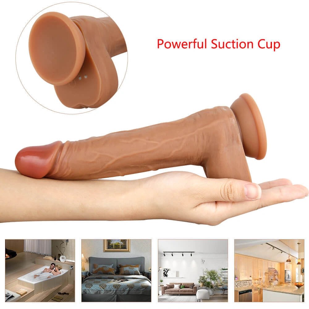 Brown thrusting vibrating dildo, photo 6