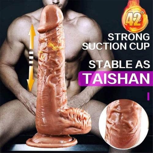 Flesh and brown heating thrusting vibrator dildo, photo 10