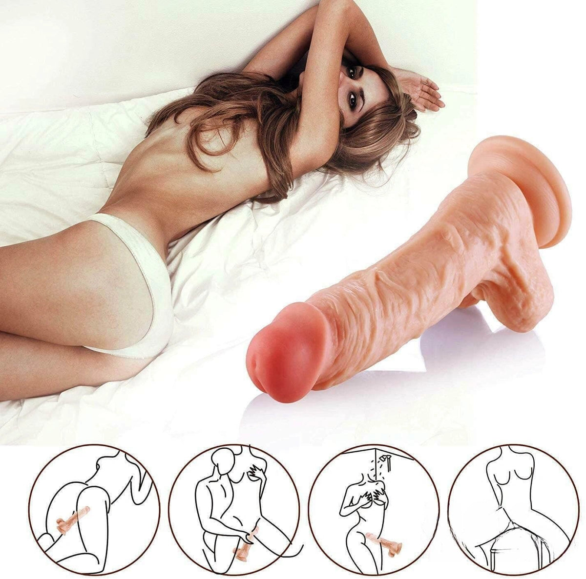 Flesh and brown heating thrusting vibrator dildo, photo 6