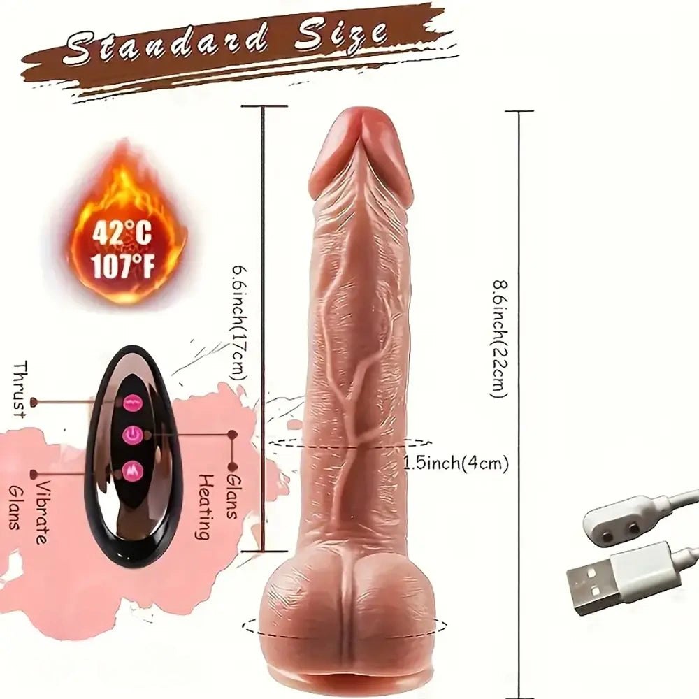 Flesh heating remote vibrating dildo, photo 5