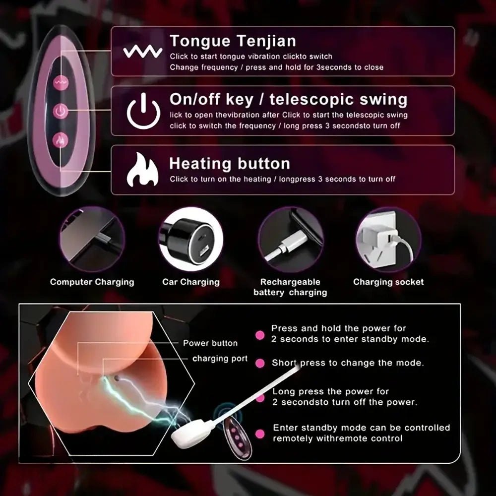 Heating vibrating thrusting dildo, photo 6
