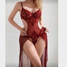High leg cutout garter teddy, photo 4