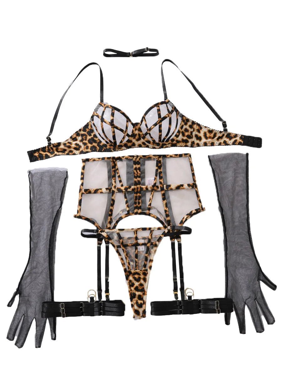 High waist garter mesh gloves set, photo 4