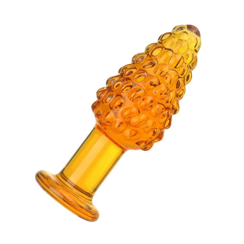 Glass holiday-themed anal plug in tree or candy cane shape, photo 3
