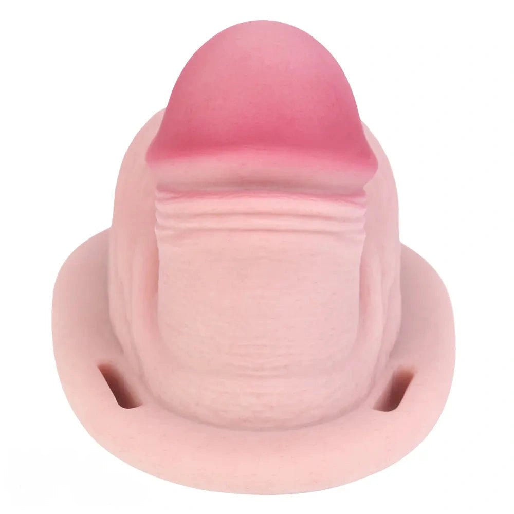 Flesh-tone hollow chastity cage sheath, photo 12