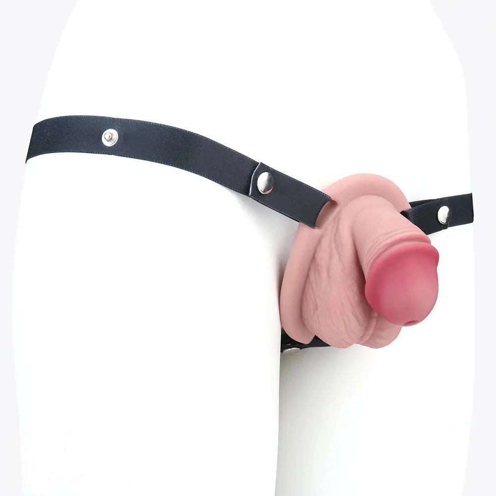 Flesh-tone hollow chastity cage sheath, photo 3