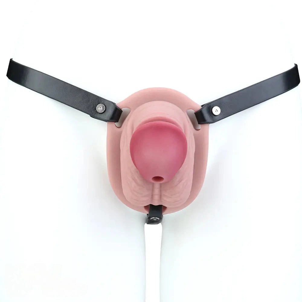 Flesh-tone hollow chastity cage sheath, photo 4