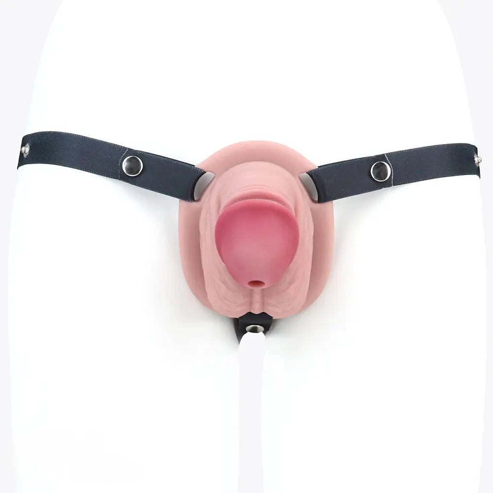 Flesh-tone hollow chastity cage sheath, photo 8