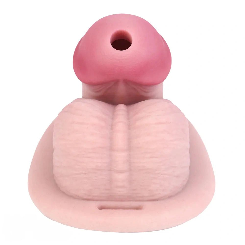 Flesh-tone hollow chastity cage sheath, photo 9