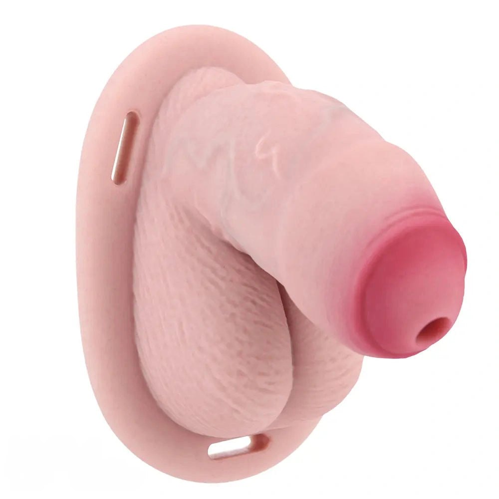 Flesh-tone hollow chastity masturbator sleeve, photo 1