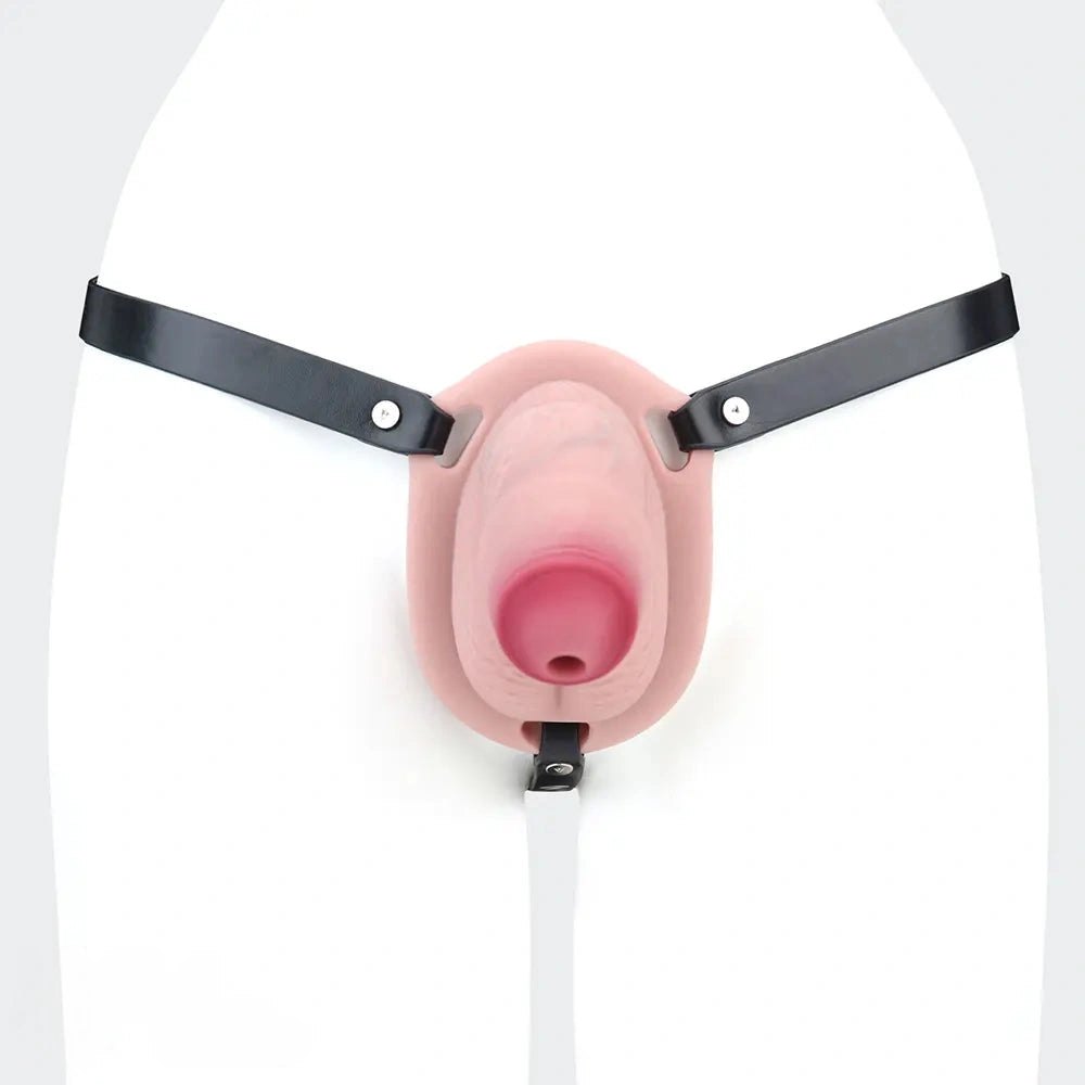 Flesh-tone hollow chastity masturbator sleeve, photo 13