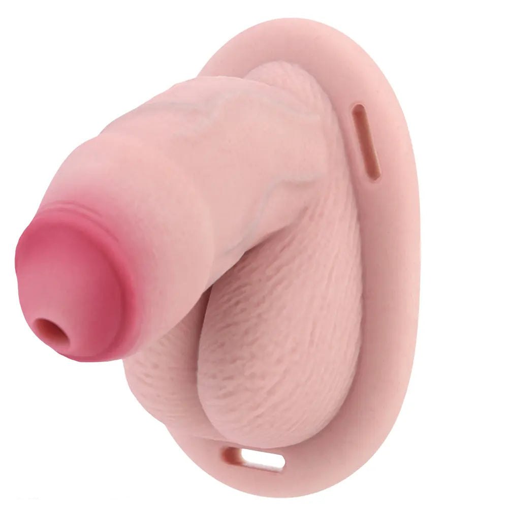 Flesh-tone hollow chastity masturbator sleeve, photo 15