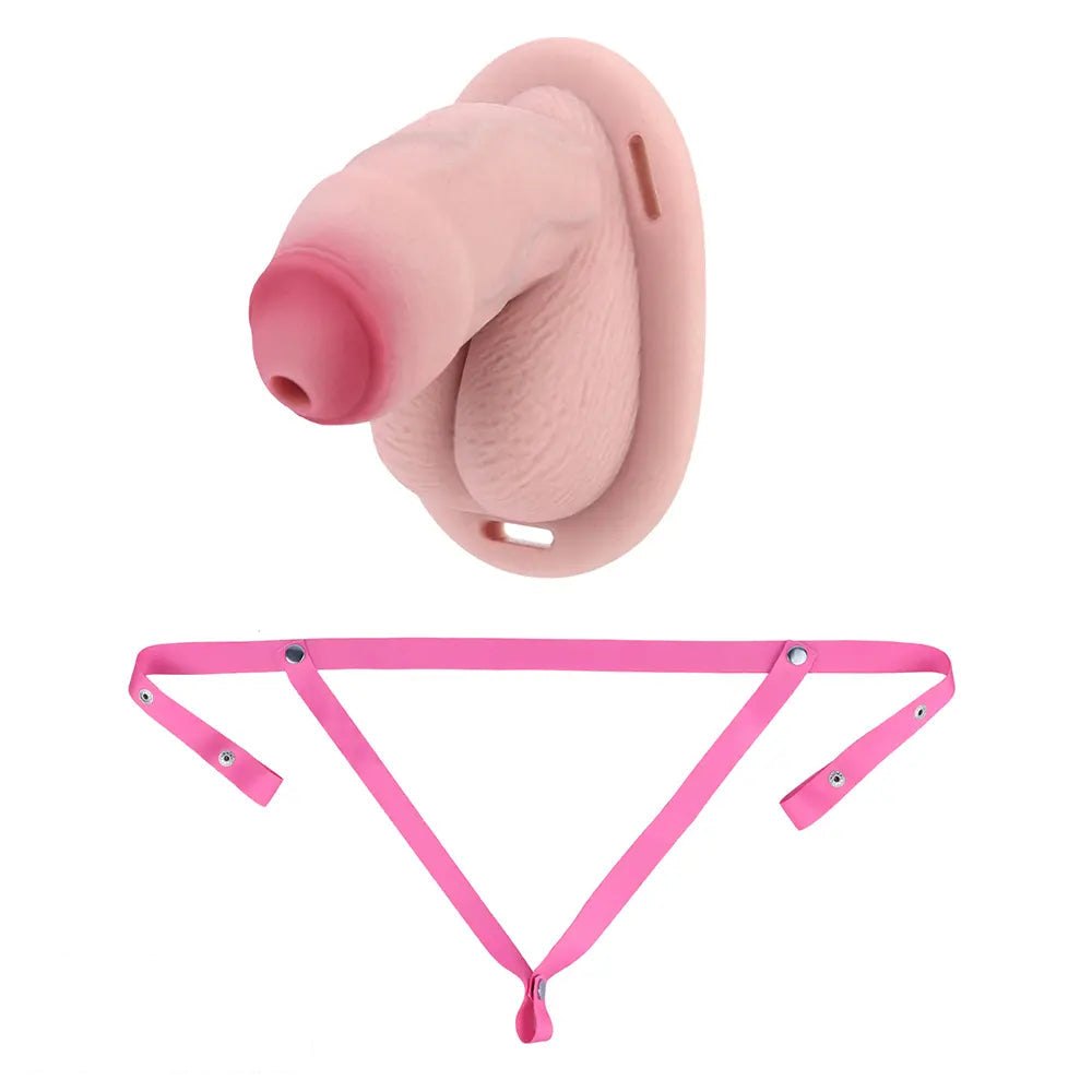 Flesh-tone hollow chastity masturbator sleeve, photo 18