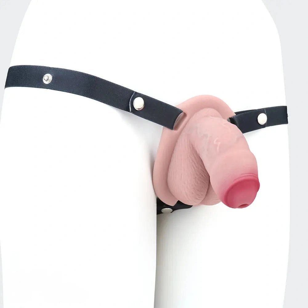 Flesh-tone hollow chastity masturbator sleeve, photo 3