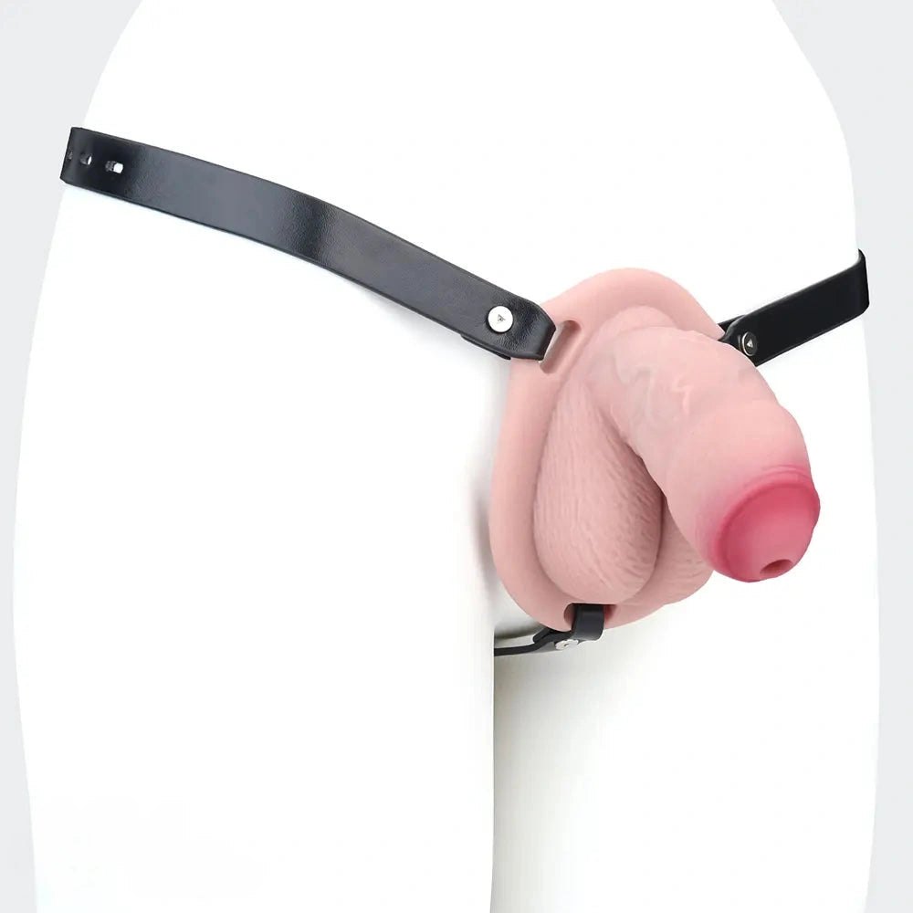Flesh-tone hollow chastity masturbator sleeve, photo 4