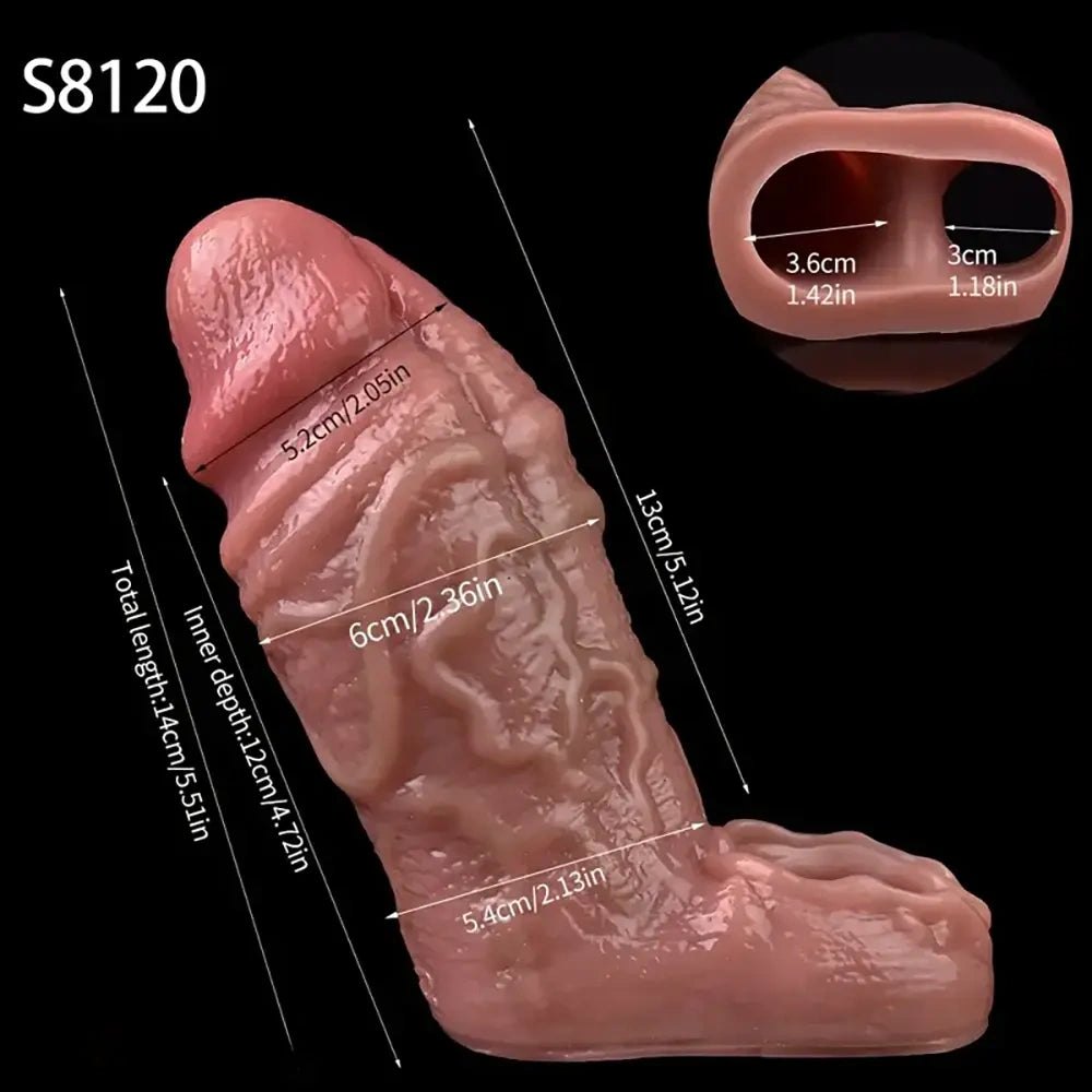 Flesh hollow realistic dildo sleeve, photo 6