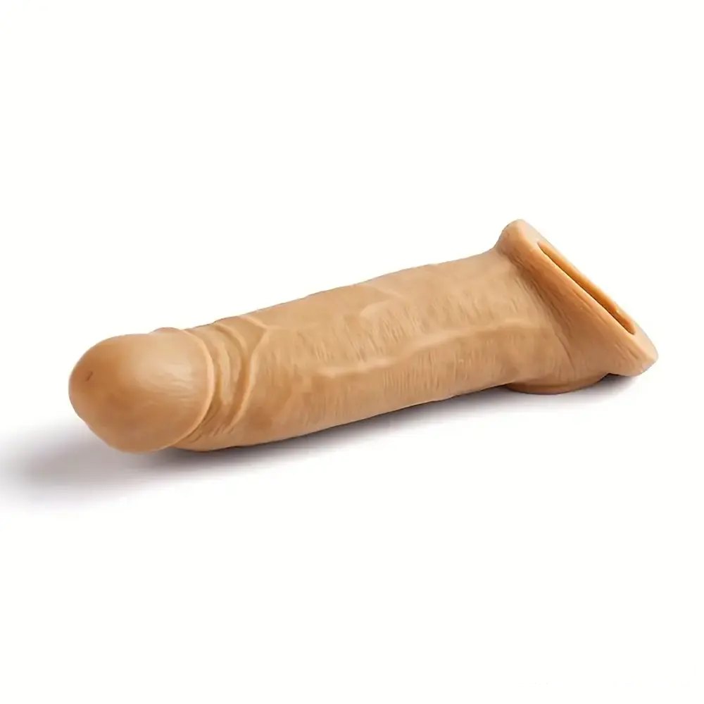 Brown hollow cock sleeve extender