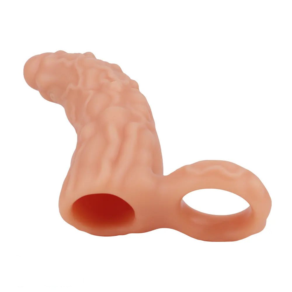 Flesh tone hollow cock sleeve with ring, photo 14