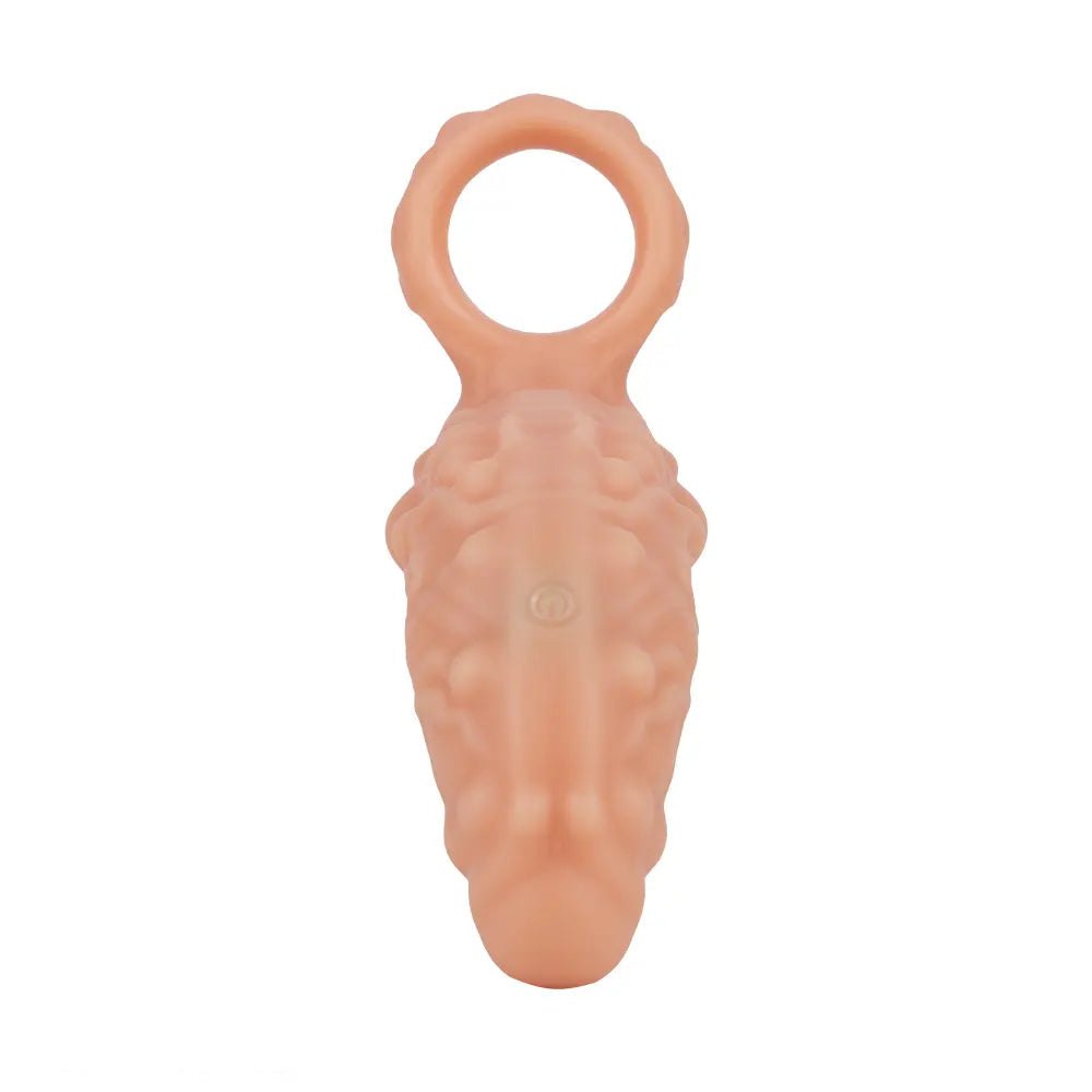 Flesh tone hollow cock sleeve with ring, photo 15