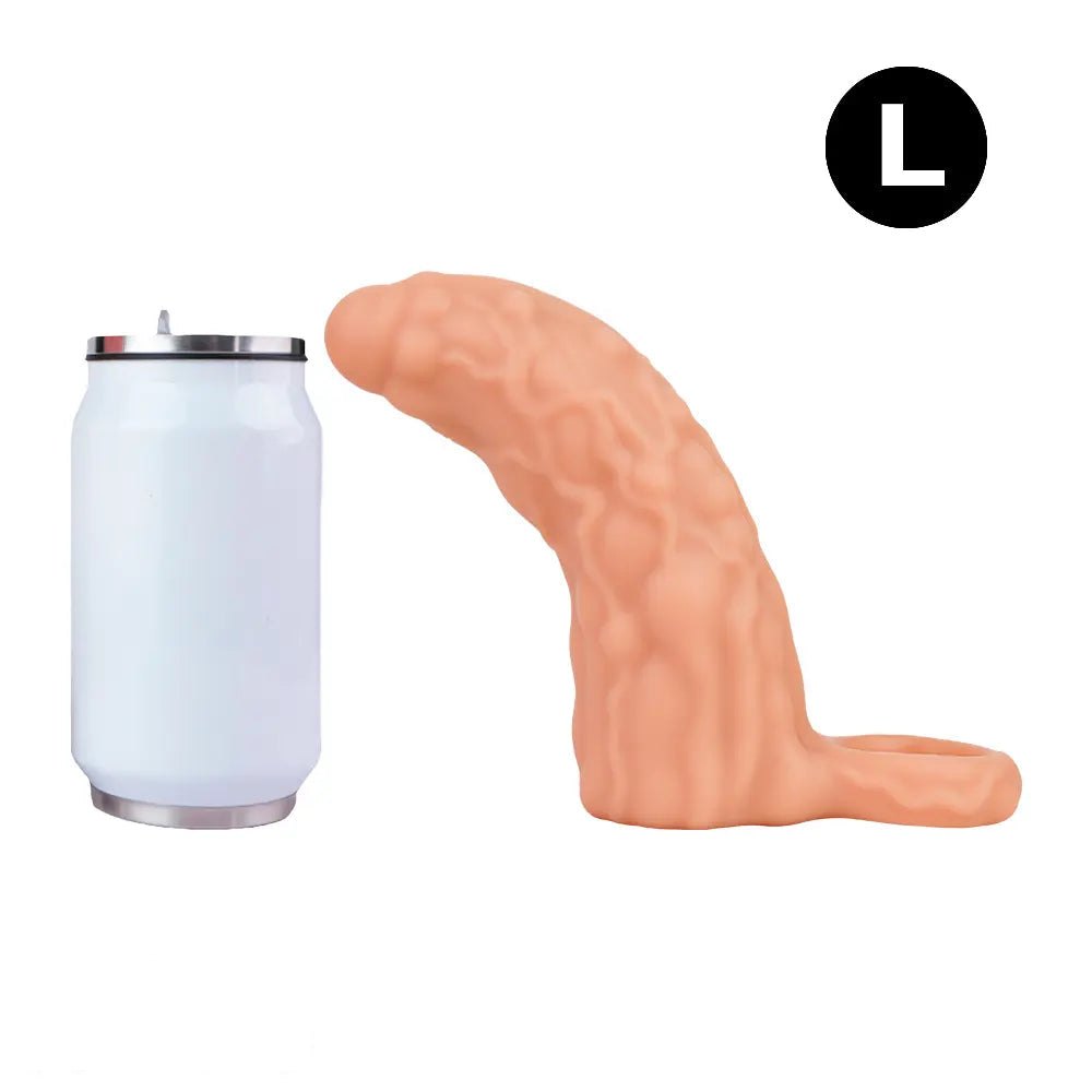 Flesh tone hollow cock sleeve with ring, photo 16