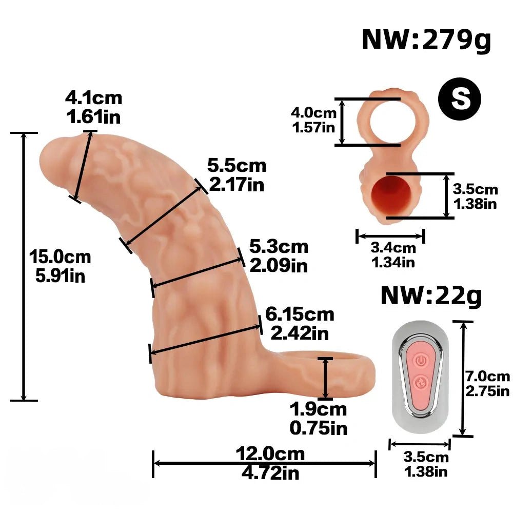 Flesh tone hollow cock sleeve with ring, photo 6