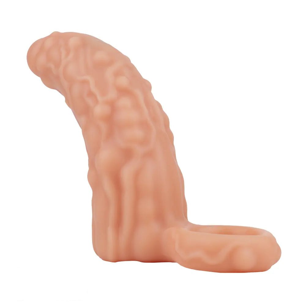Flesh tone hollow cock sleeve with ring, photo 9