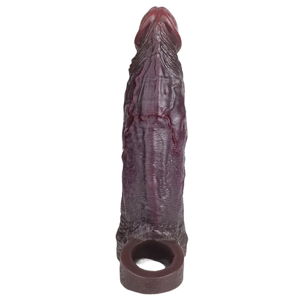 Coffee hollow silicone dildo sleeve, photo 10