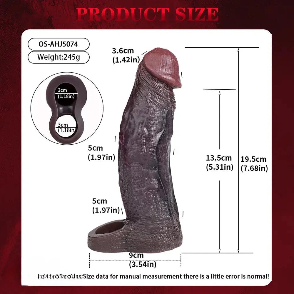 Coffee hollow silicone dildo sleeve, photo 12