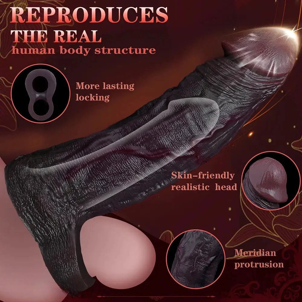 Coffee hollow silicone dildo sleeve, photo 4